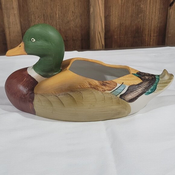 Vtg Mallard Duck Planter Balos - Picture 1 of 8